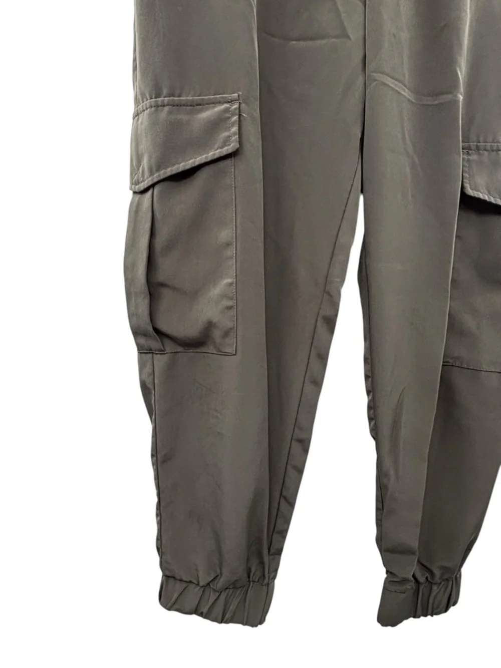 Zara Women’s  Dark Khakis High Waisted Cargo Joggers Size Large - Picture 5 of 15